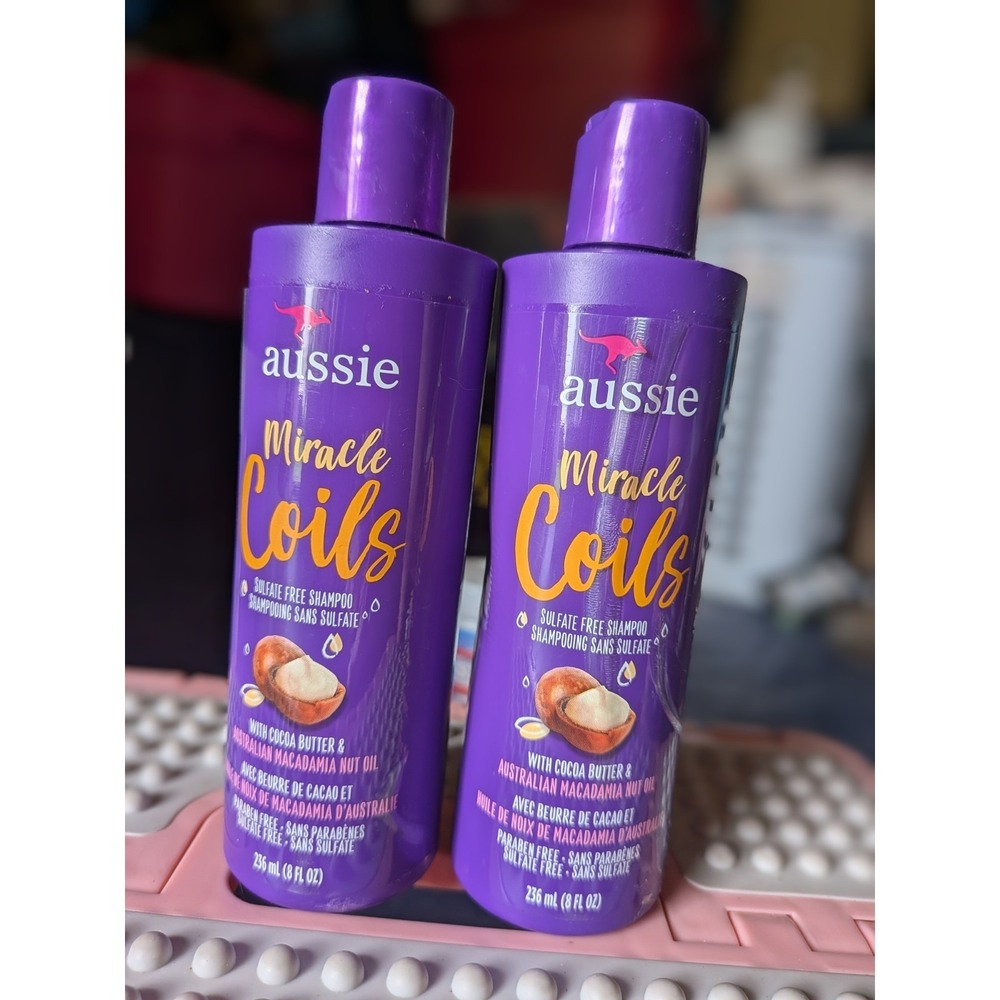 Lot of 2 NEW Aussie Miracle Coils Shampoo Hair Care Sulfate & Paraben Free  8 oz